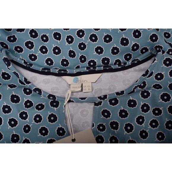 Boden Womens Jersey Selena Dress UK 12L US 8L Tall Blue Floral Daisy J0248 NWT - Picture 6 of 6
